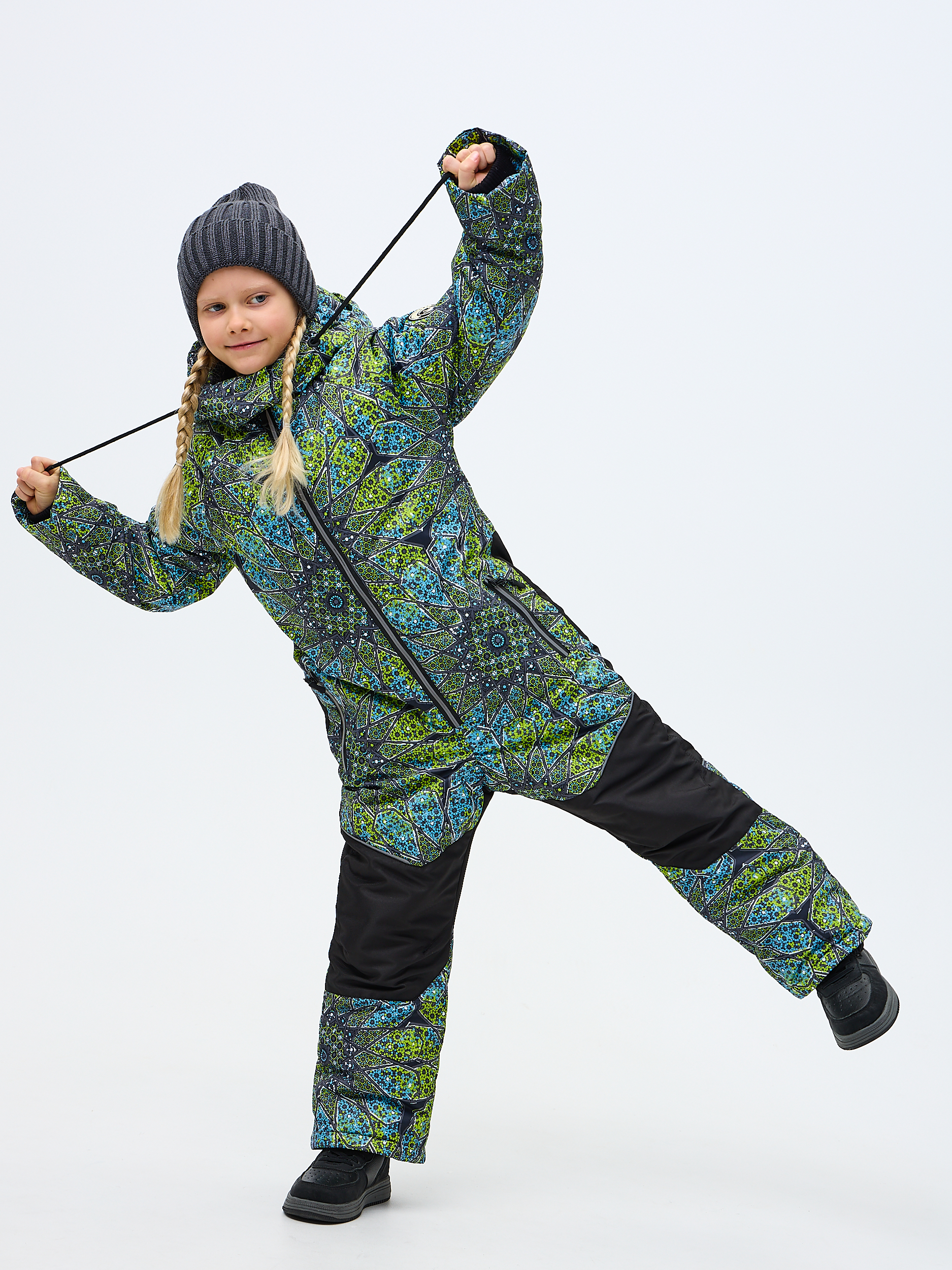 Комбинезон Kvartet 854 т.серый- салат - фото 2