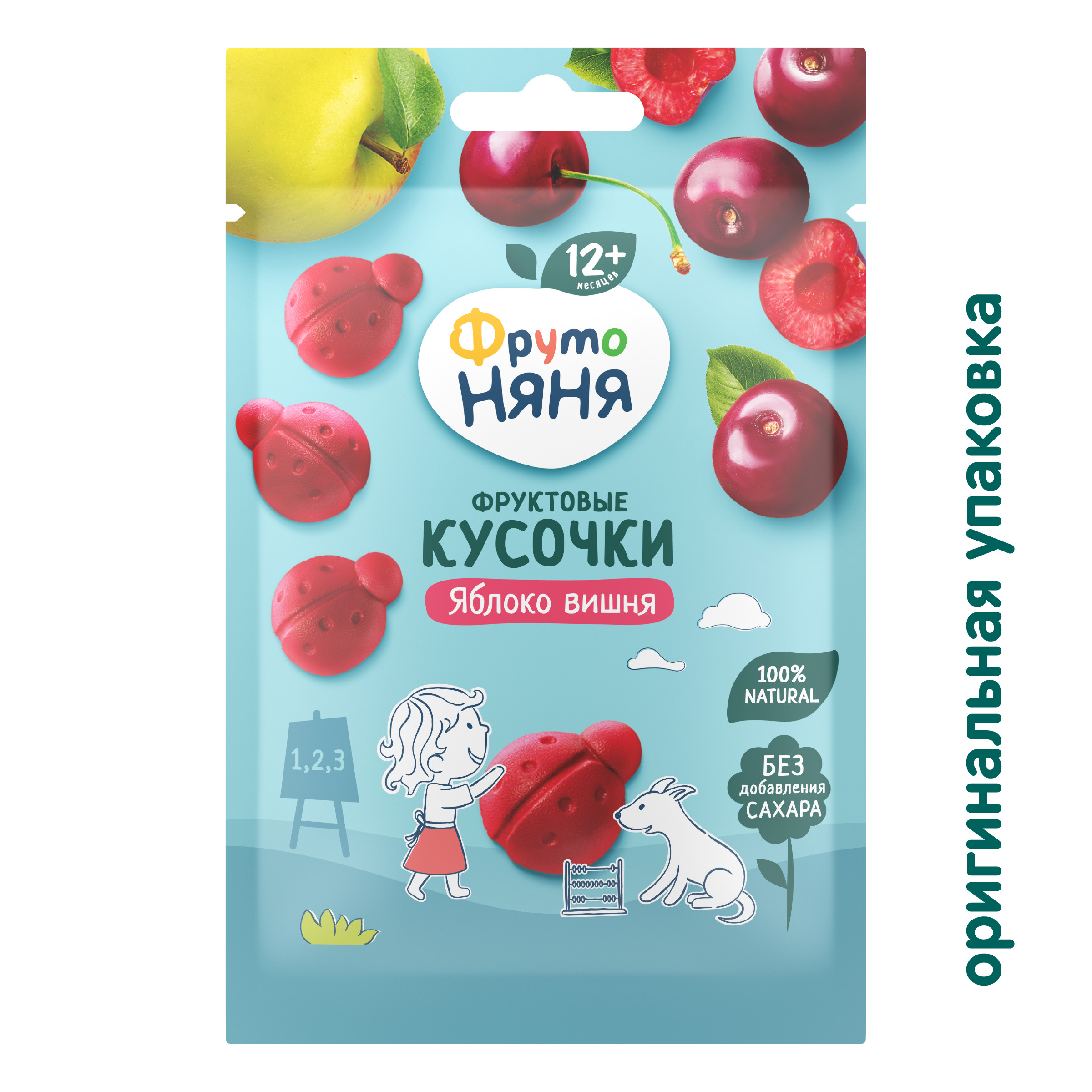 Фруктовые кусочки ФрутоНяня яблоко-вишня с 12 мес 15 г - фото 2