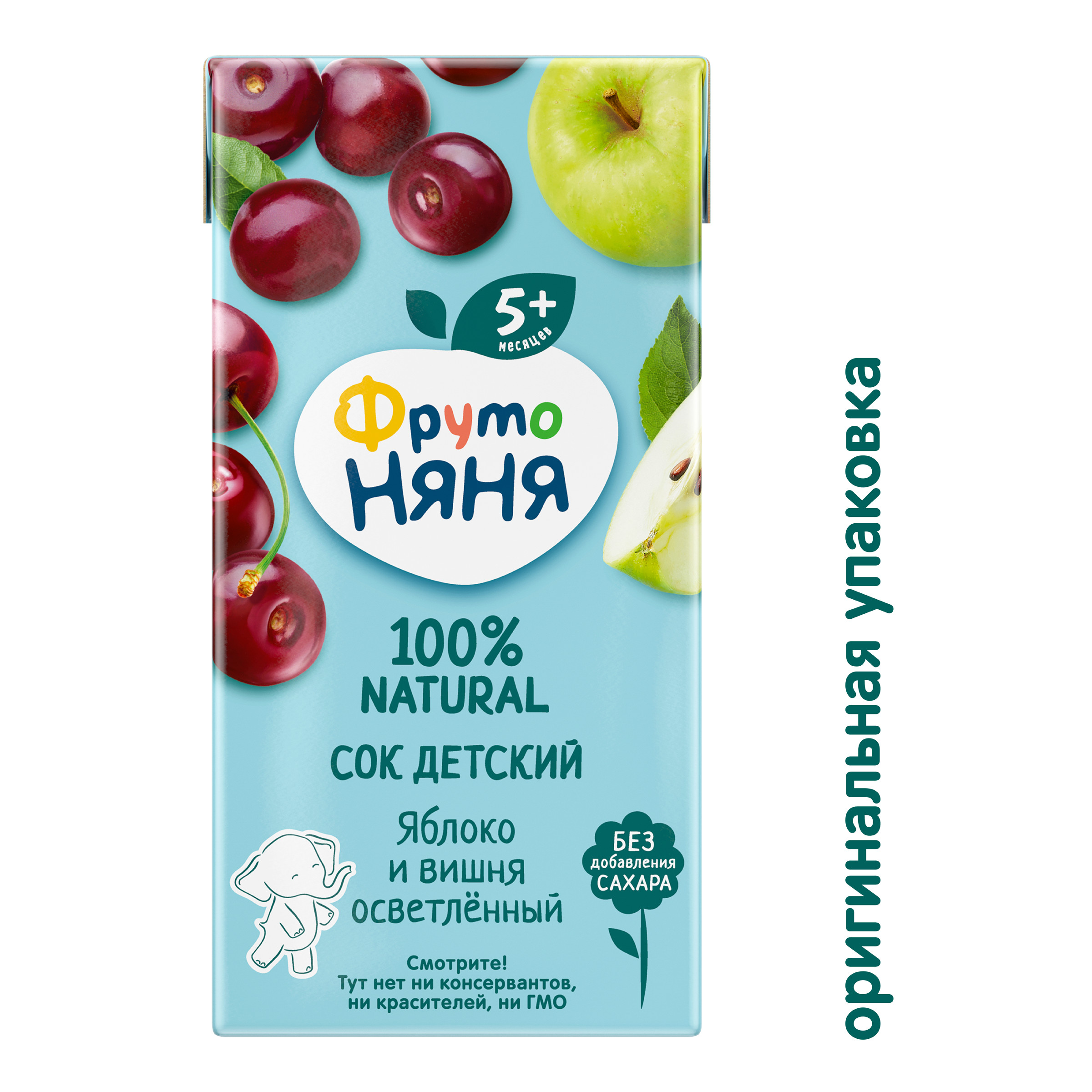Сок ФрутоНяня Яблоко-Вишня с 5 мес 0.2 л - фото 2