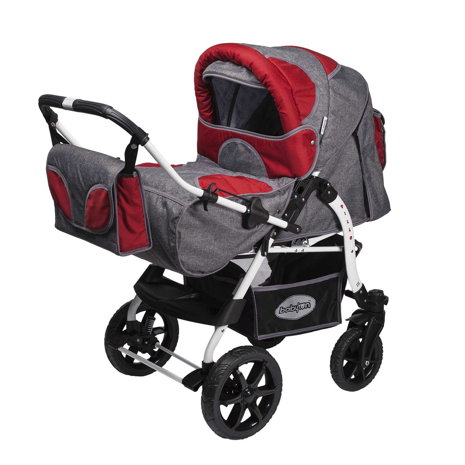 Коляска трансформер Babyton Pillo OX Grey-Red - фото 1