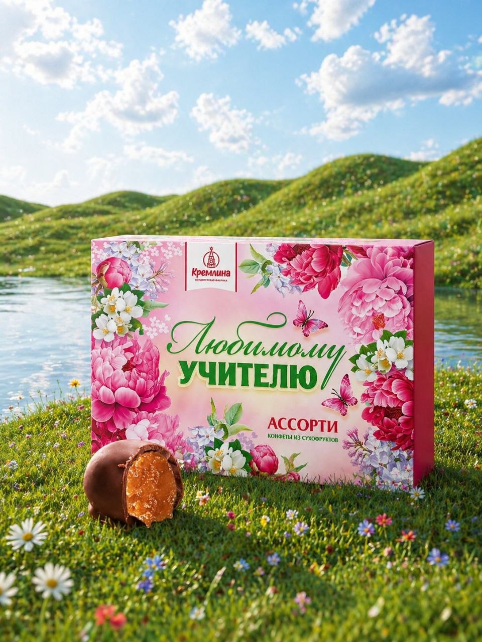 Конфеты в подарочной коробке Кремлина Ассорти с орехом любимому учителю - фото 2