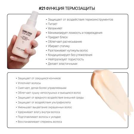 Спрей термозащитный RICHE 21 в 1 Легкое расчесывание Средство для ухода за волосами