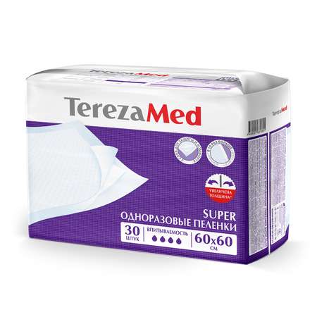 Пелёнки одноразовые TerezaMed 60х60 см 30 шт.