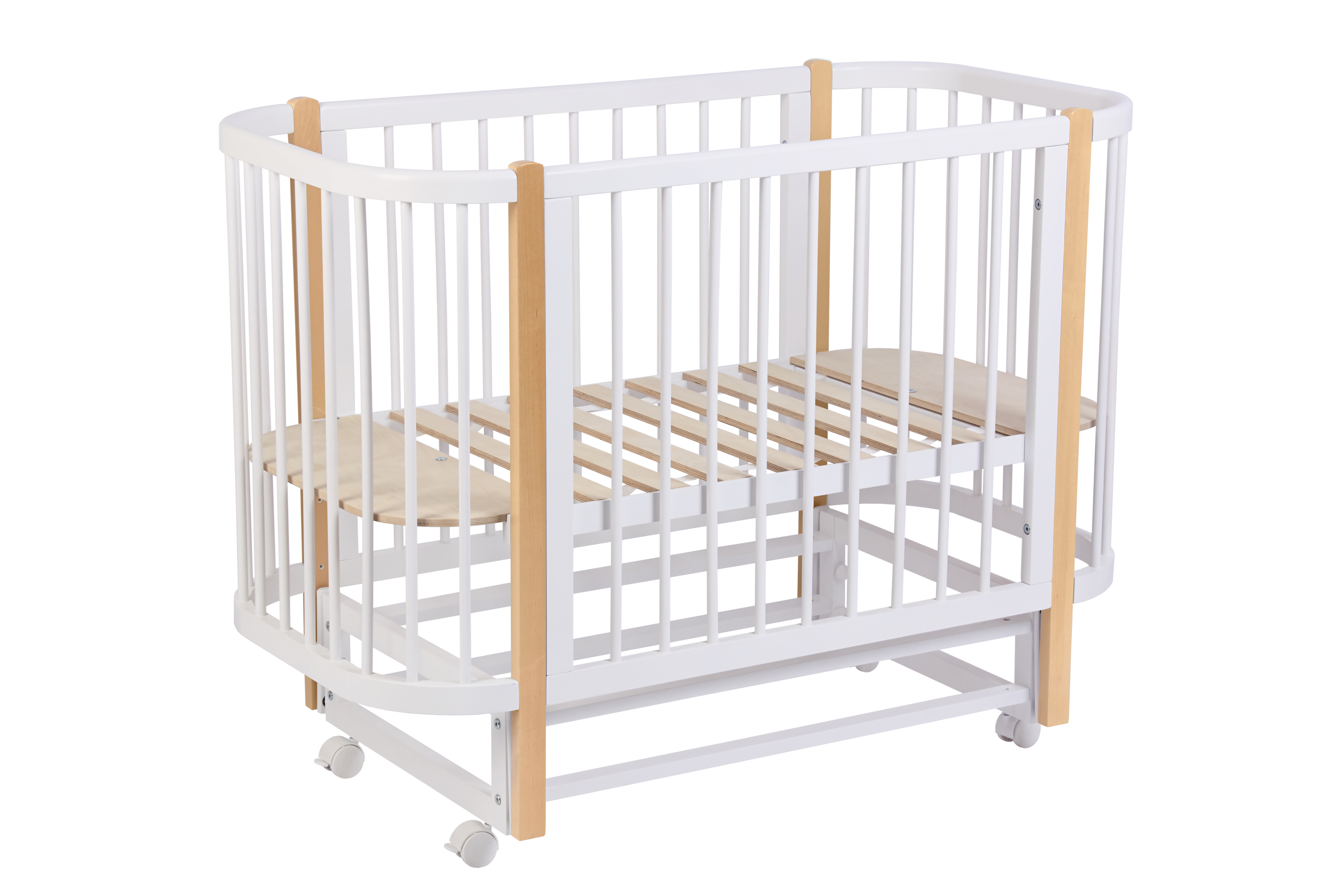 Детская кроватка Polini kids 350 прямоугольная, продольный маятник (белый) - фото 34