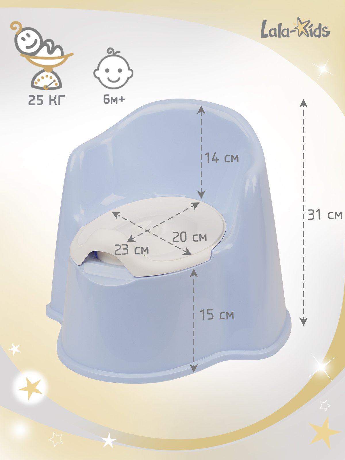 Горшок LaLa-Kids Трон стульчик голубой - фото 9