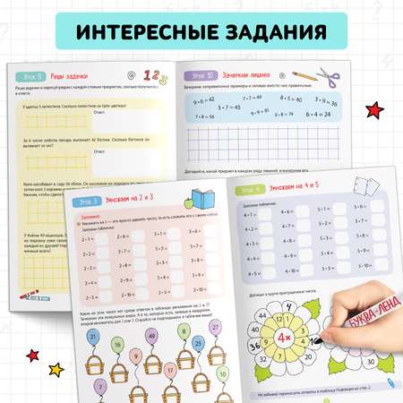 Книга Буква-ленд обучающая «Многоразовый тренажёр. Таблица умножения» 16 стр.