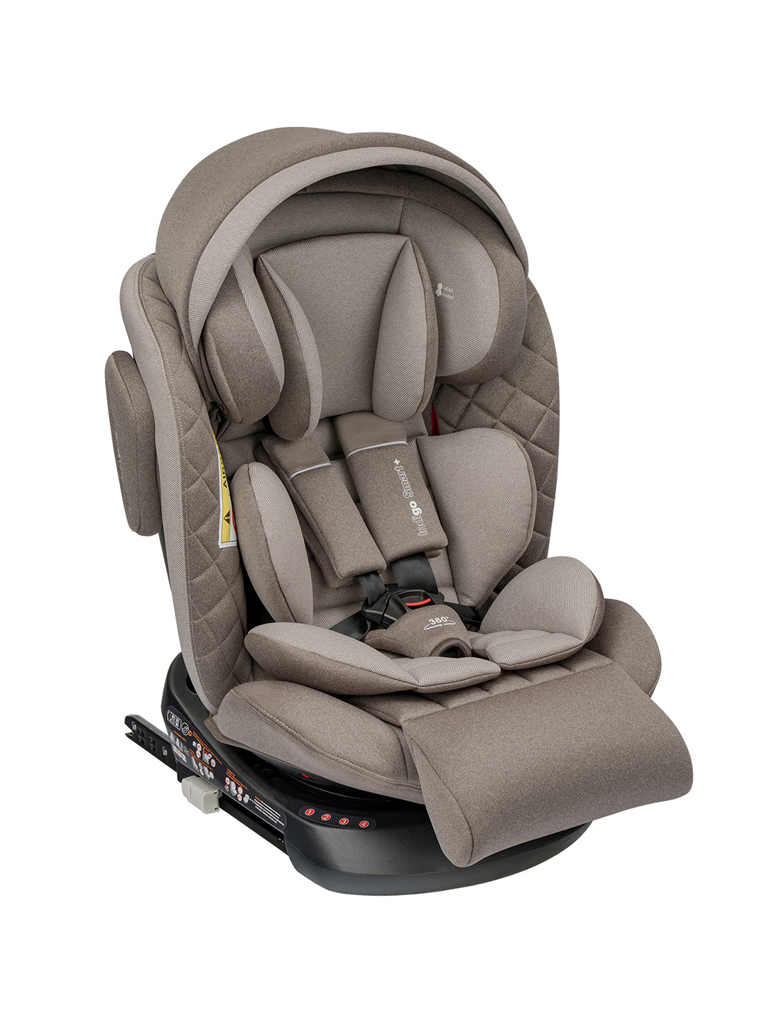 Автокресло Indigo SMART+ бежевый-коричневый Isofix 0+/1/2/3 (0-36 кг) - фото 1
