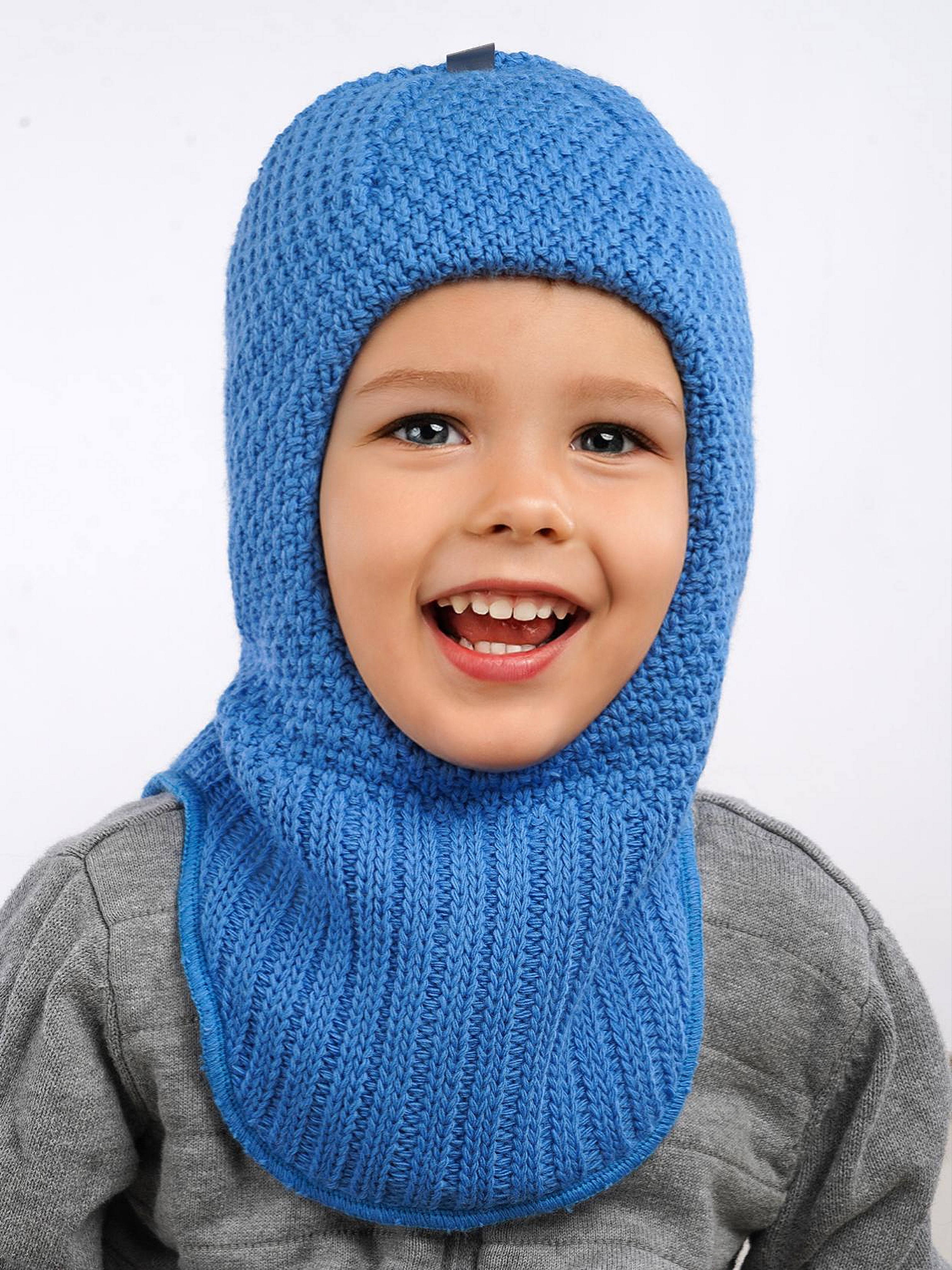 Шапка-шлем ПриКиндер U-W233901 Цвет: Джинс - фото 1