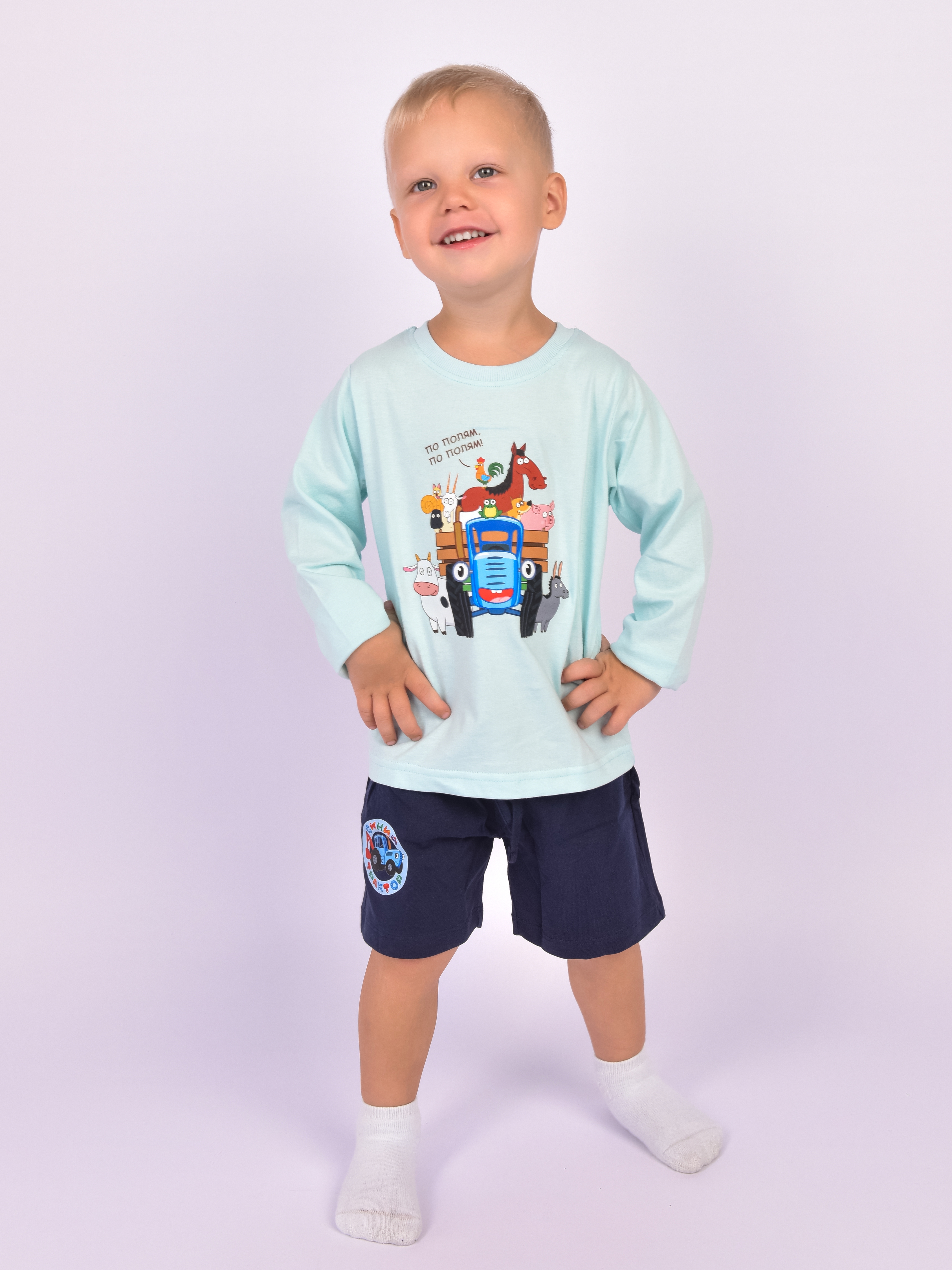 Лонгслив Синий трактор LONGSLEEVE-BT-ALL-BLU - фото 2