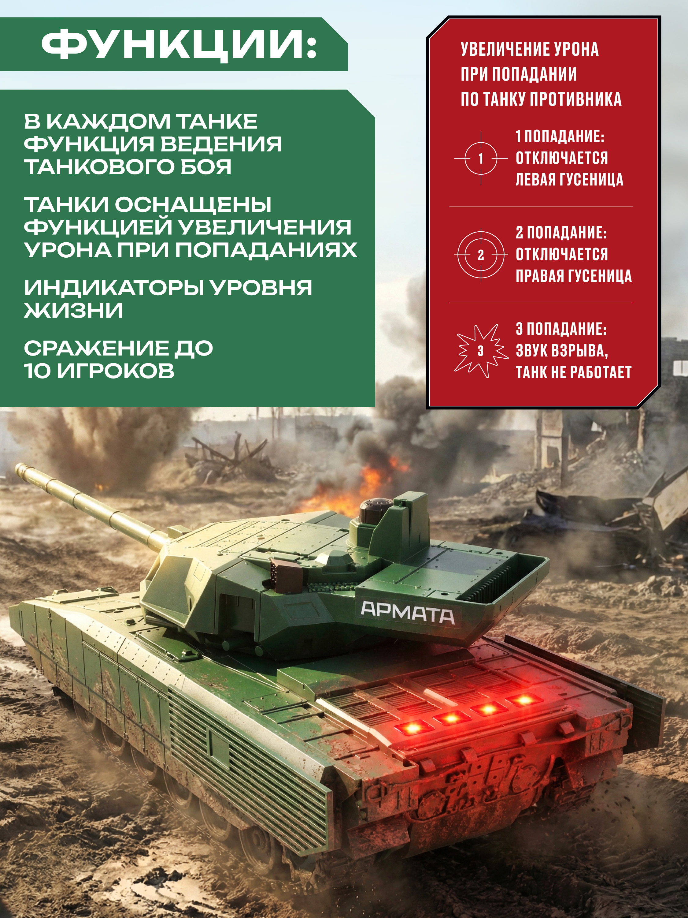 Танк РУ CROSSBOT 1:24 - фото 6