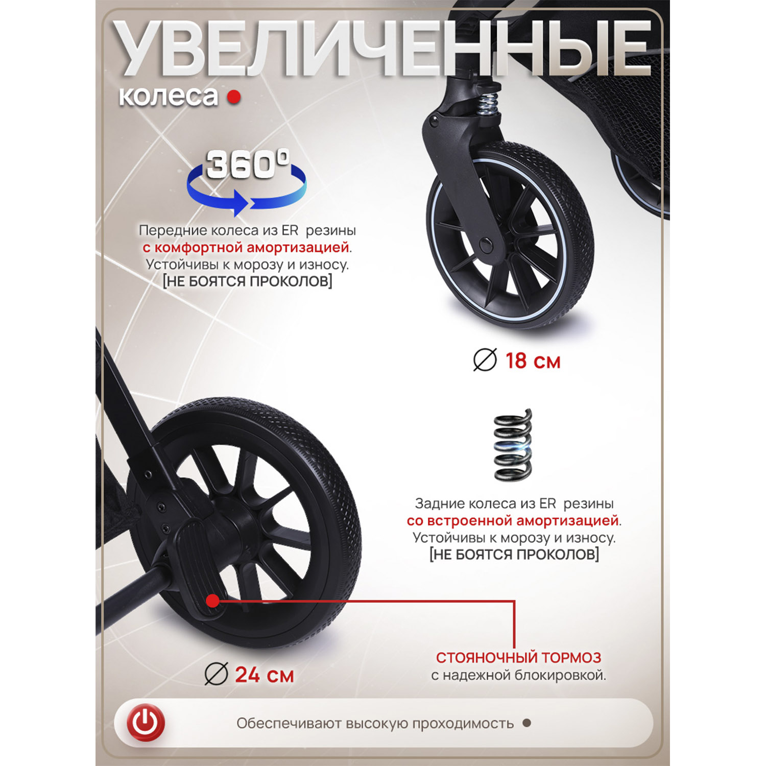 Коляска прогулочная Jetem всесезонная arellON бежевый - фото 7
