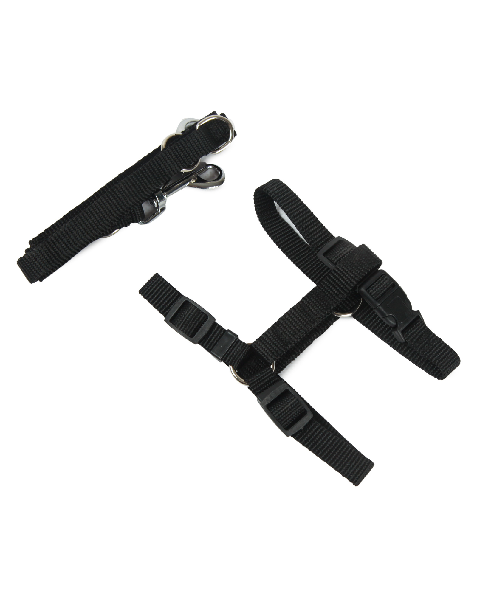 Шлейка с поводком для кошек Barbaks черная полиэстер - фото 1