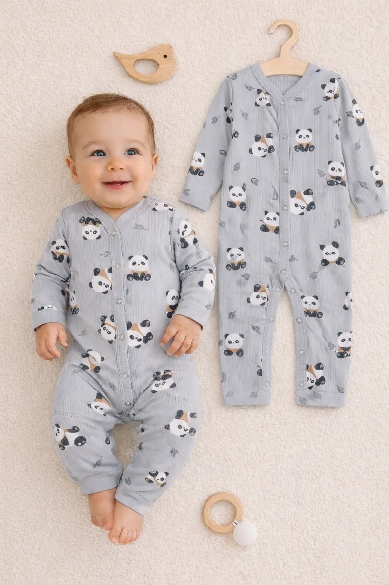 Комбинезон Mark Formelle (Марк Формэль) 14012/пандочки на сером - фото 1