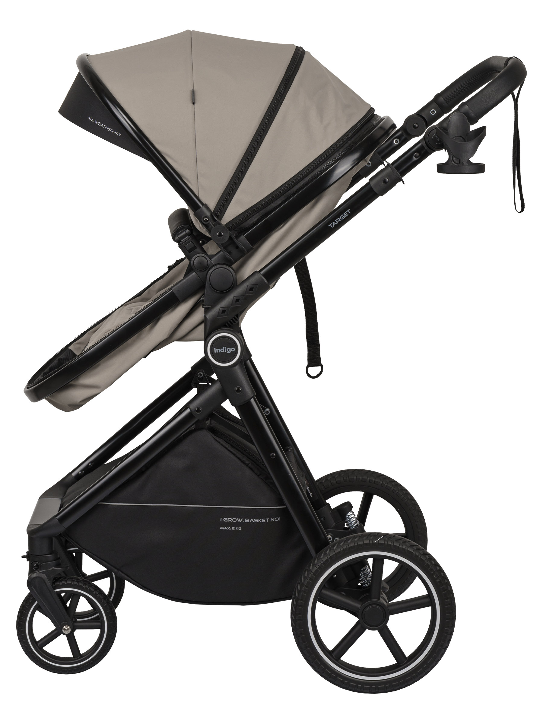 Коляска трансформер Indigo TARGET 3в1 бежевый - фото 28