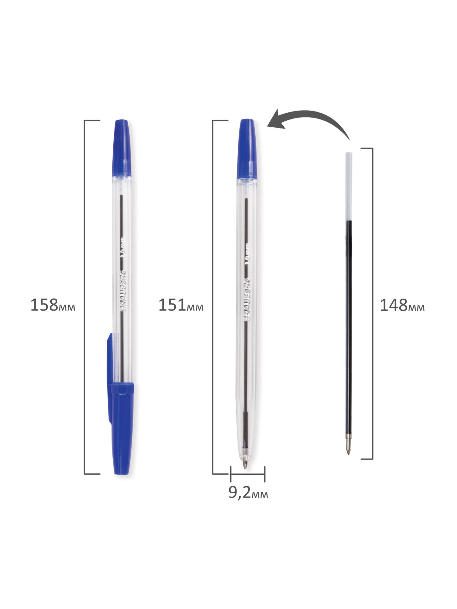 Ручка шариковая Brauberg 50 шт. - фото 13