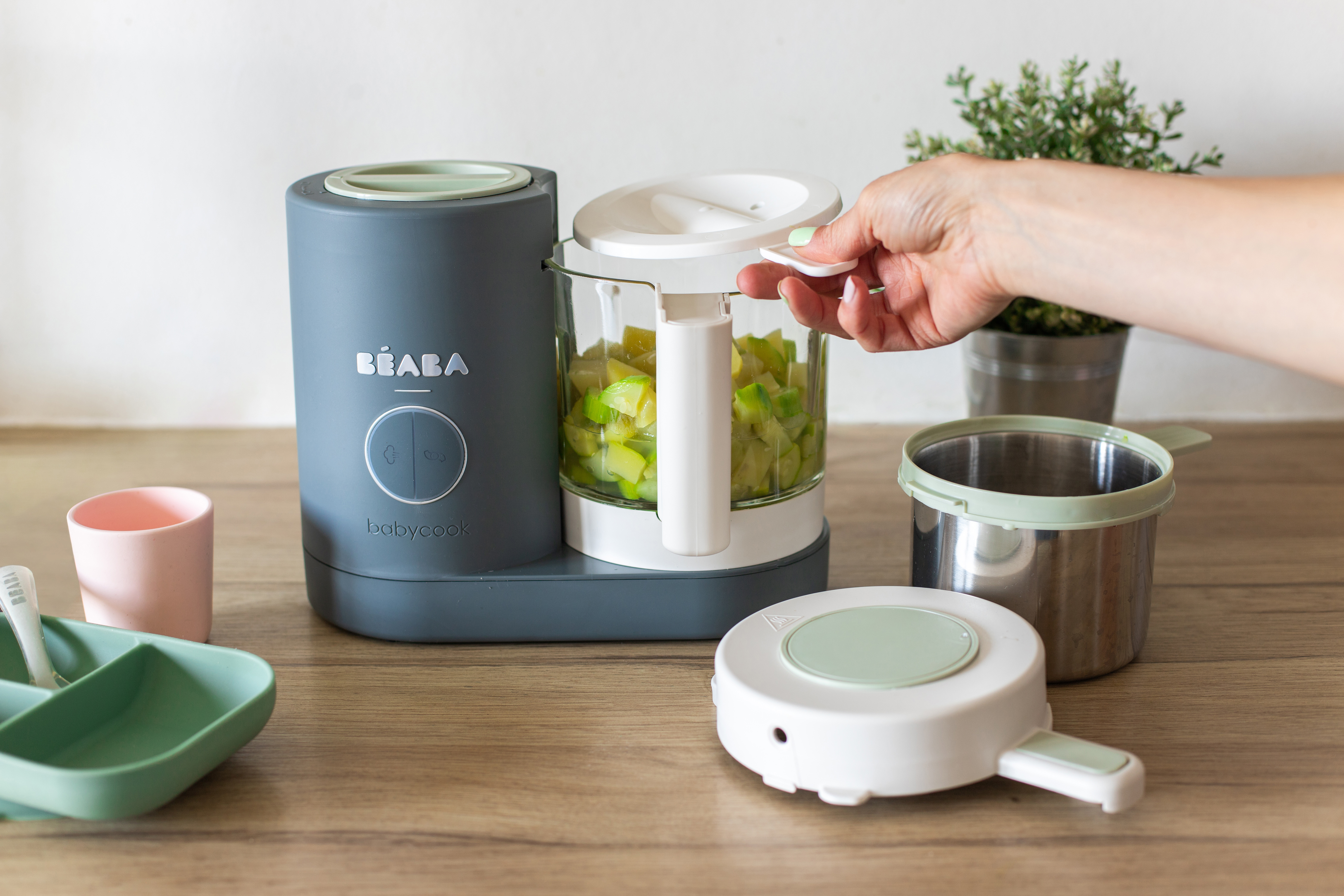 Пароварка блендер для детского питания BEABA BABYCOOK NEO серый - фото 6