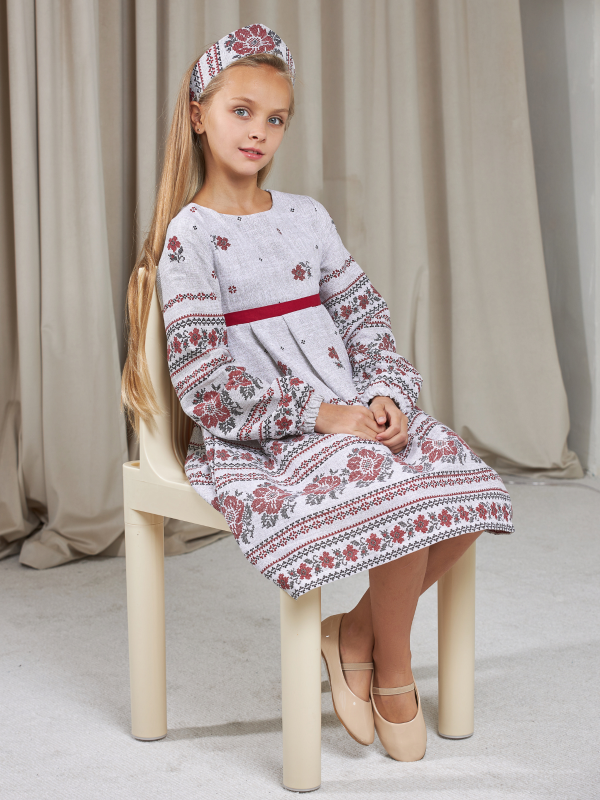 Платье MOUN платье_рогожка_дл/р_орнамент/164-170 - фото 10