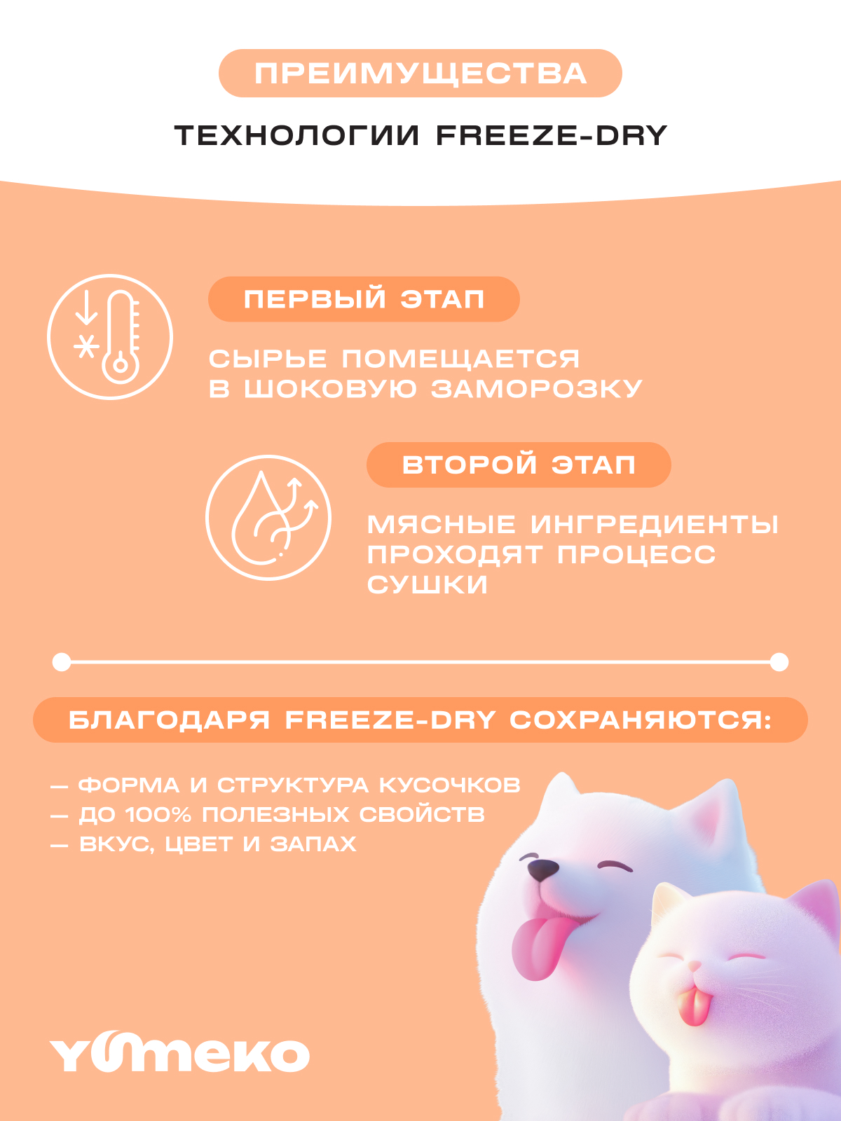 Натуральное лакомство для собак и кошек YUMEKO Кусочки утиной печени с курицей - фото 4