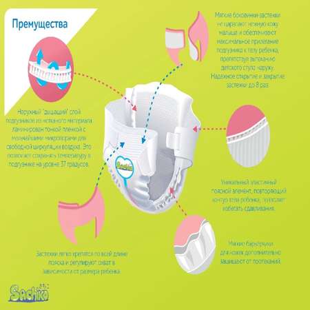 Подгузники Sachiko XL (12-17 кг) 42 шт.