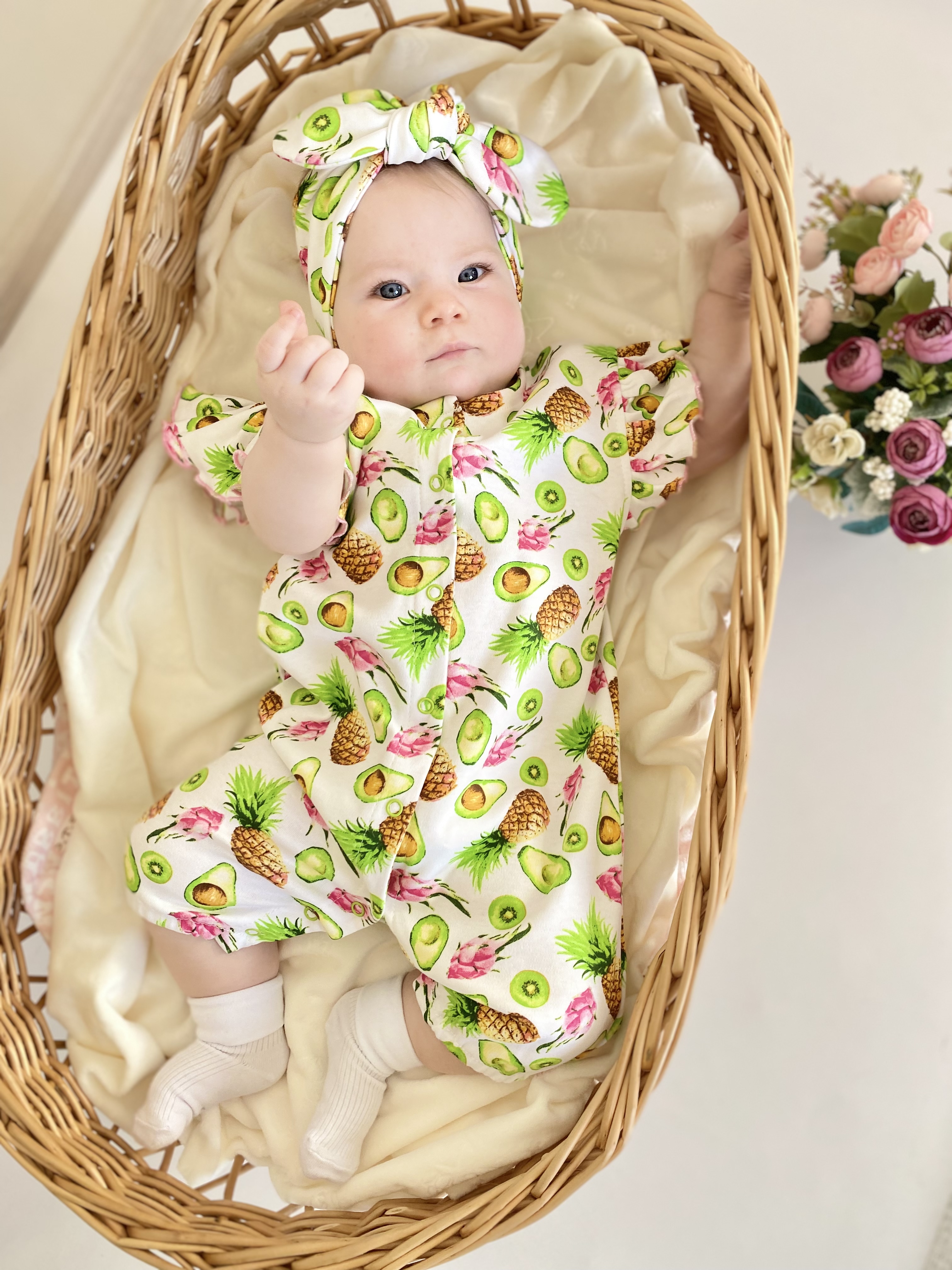 Изображение товара Песочник Жанэт 68 Интерлок с повязкой, летний комплект