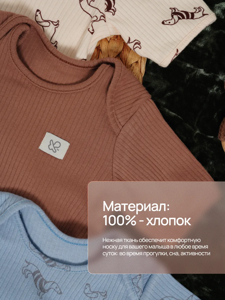 Боди 3 шт Супер Пупс нбр/3пр/бд/коррук/2026/таксы - фото 4