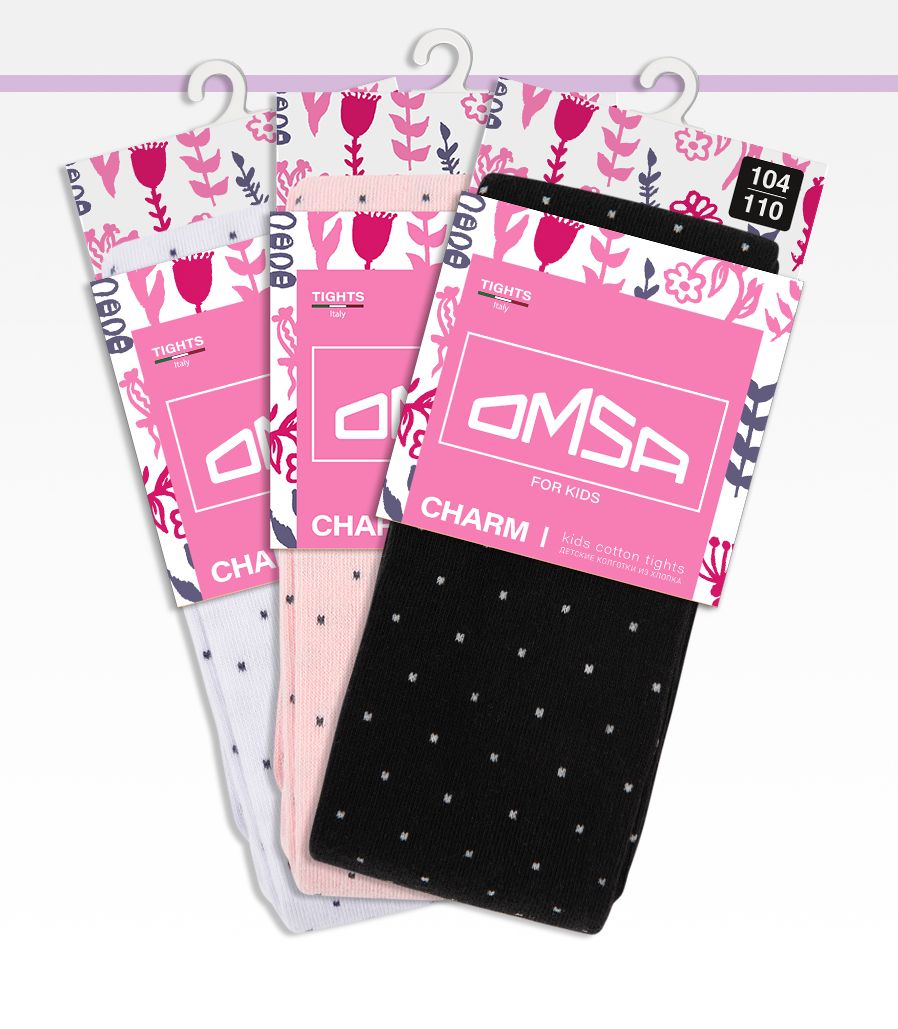 Колготки 3 пары Omsa Collant 12Р31-1 Bianco/Nero/Rosa.кмп.3 - фото 1