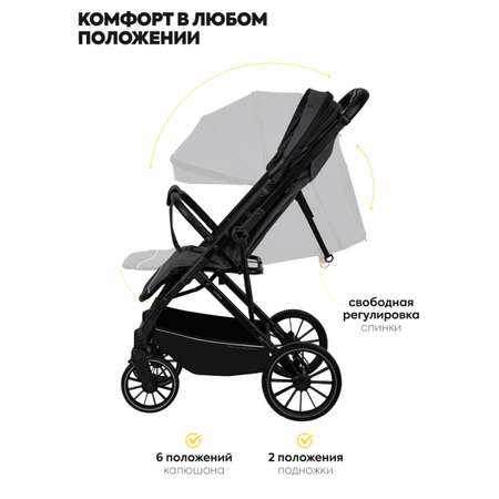 Коляска прогулочная JOVOLA LUNA темно-серый