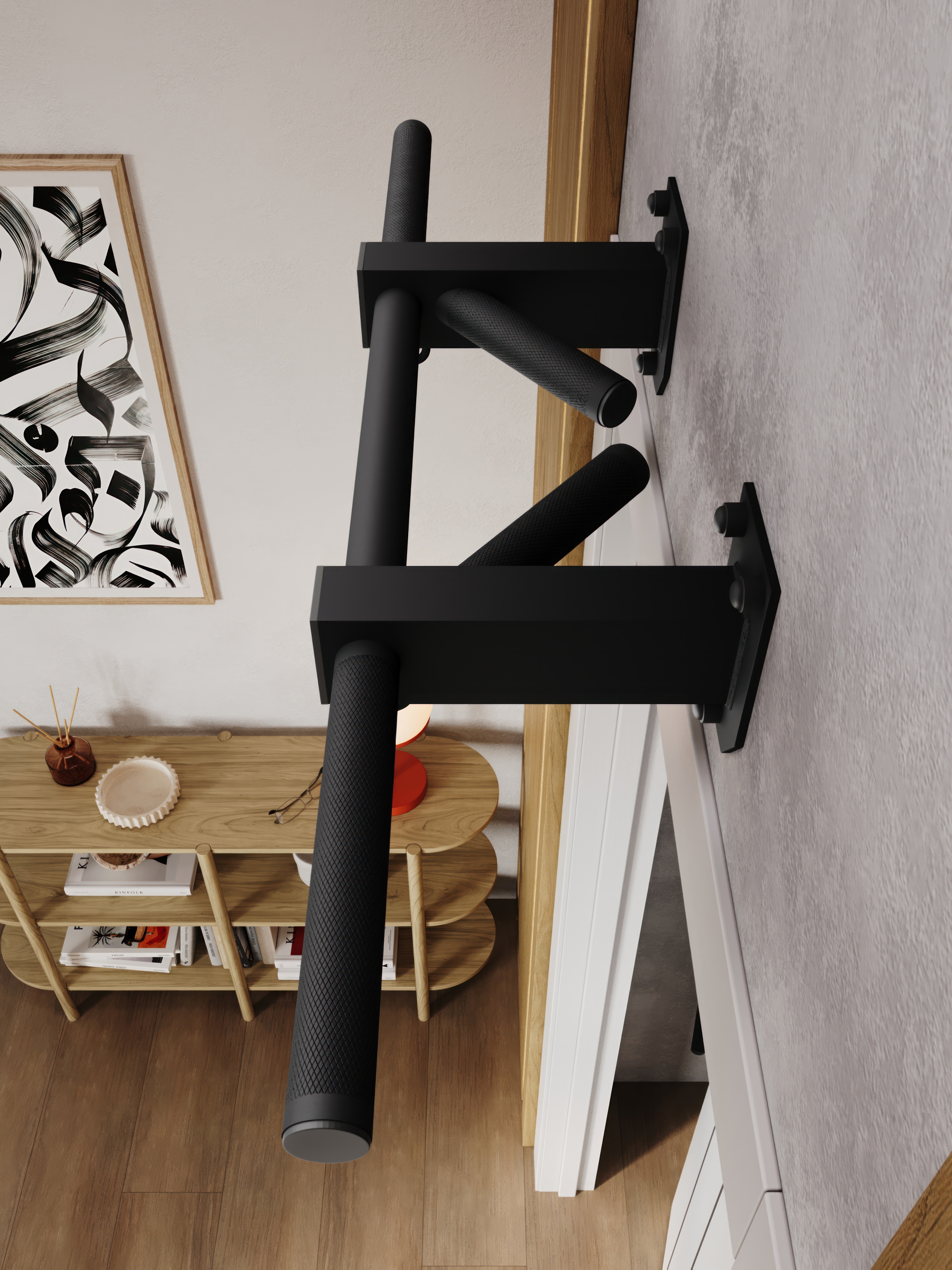 Турник наддверный "Бизон" BLACK - стальное рифление - фото 12