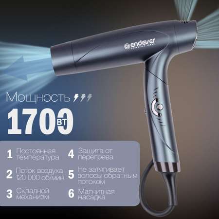Фен для волос ENDEVER Aurora-511