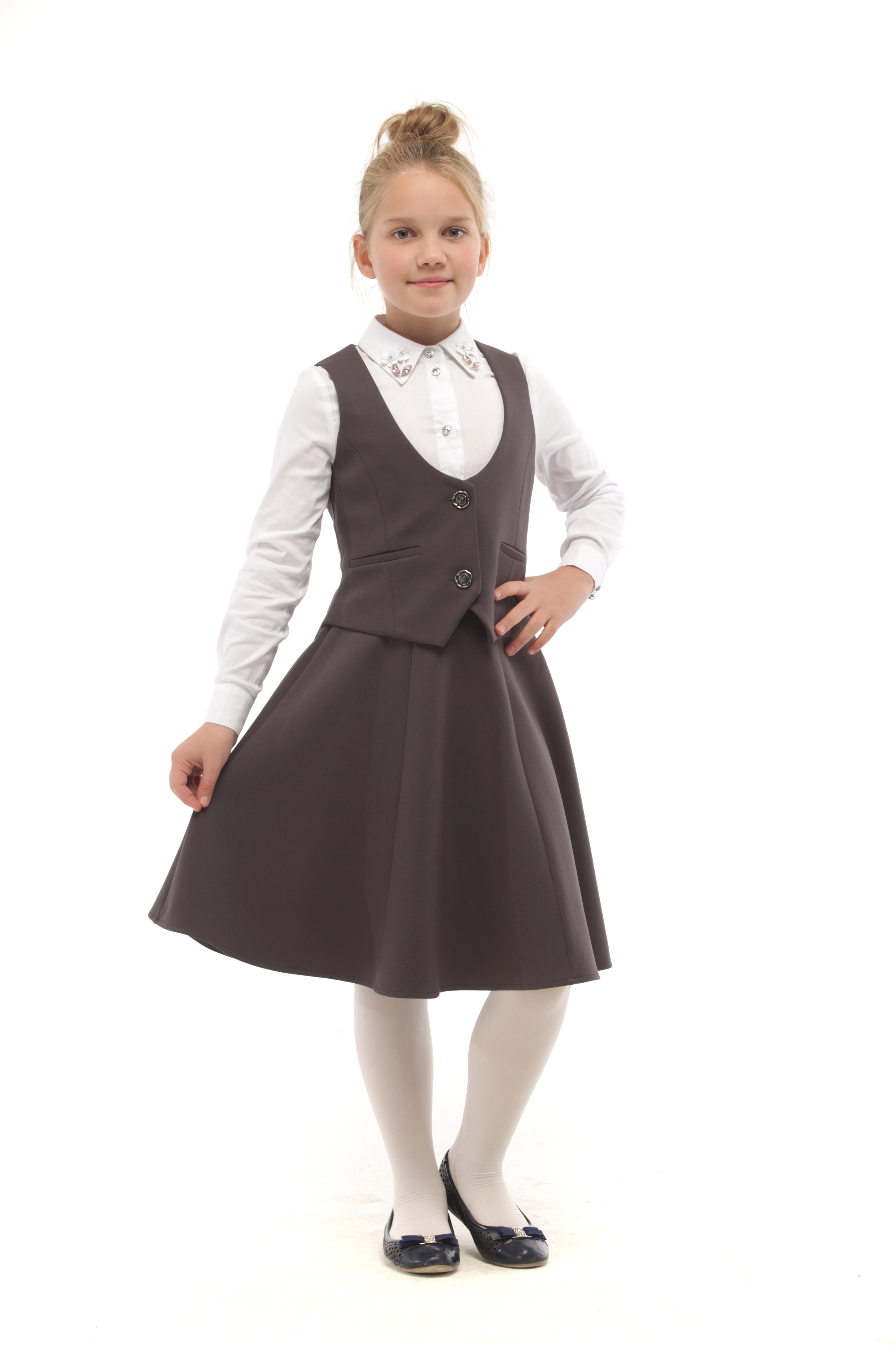 Юбка Stylish AMADEO AS-073-серый - фото 1