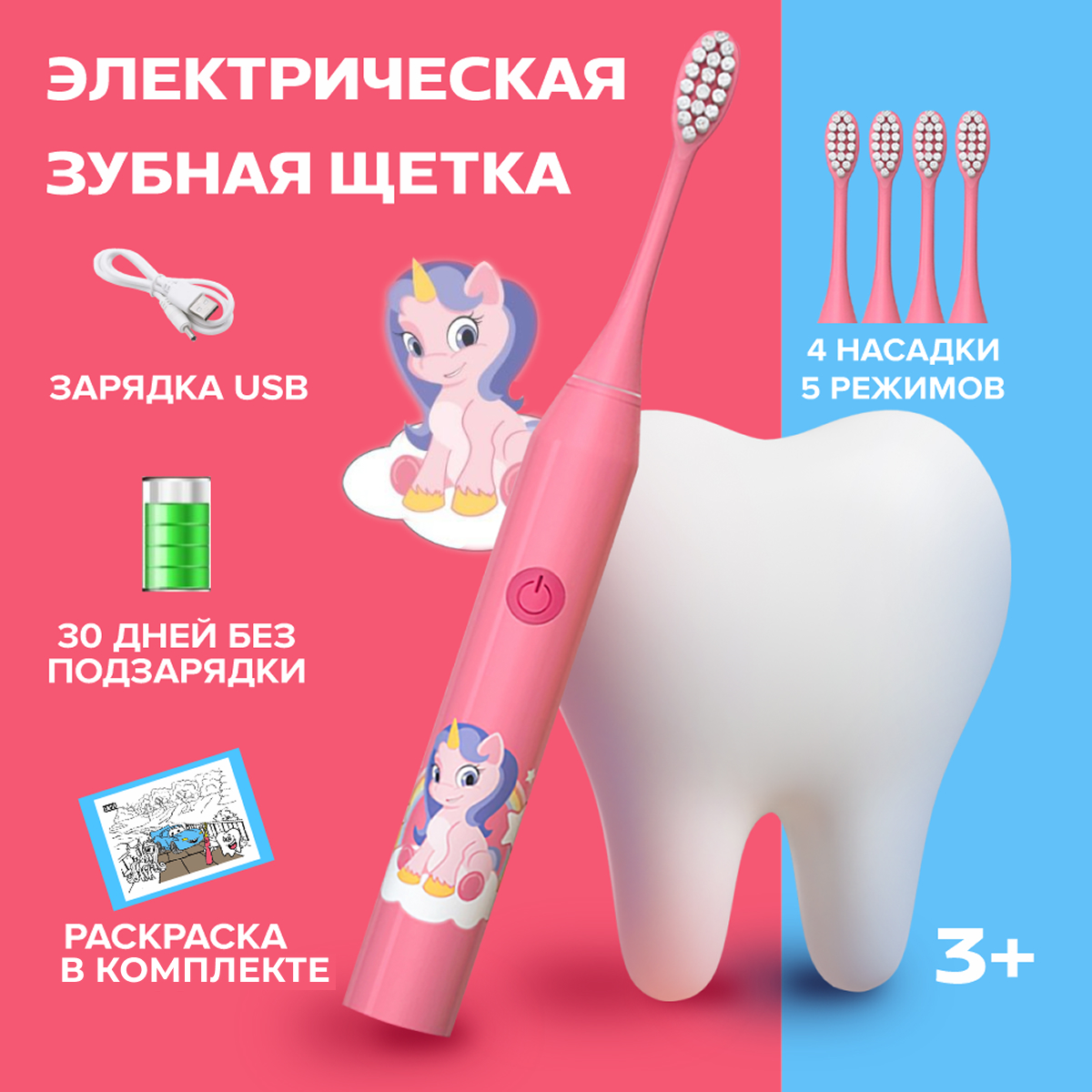 Зубная щетка электрическая PARU - фото 1