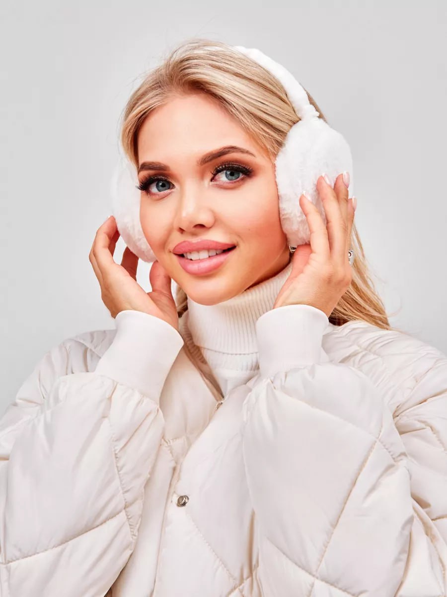 Наушники меховые LUXMAN Наушники/4338/white/dm/1 - фото 2