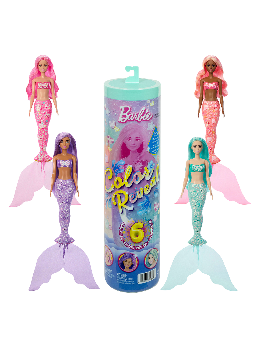 Кукла модельная Barbie Color Reveal Русалочка сюрприз высота 29 см JMW61/JFV58 - фото 8