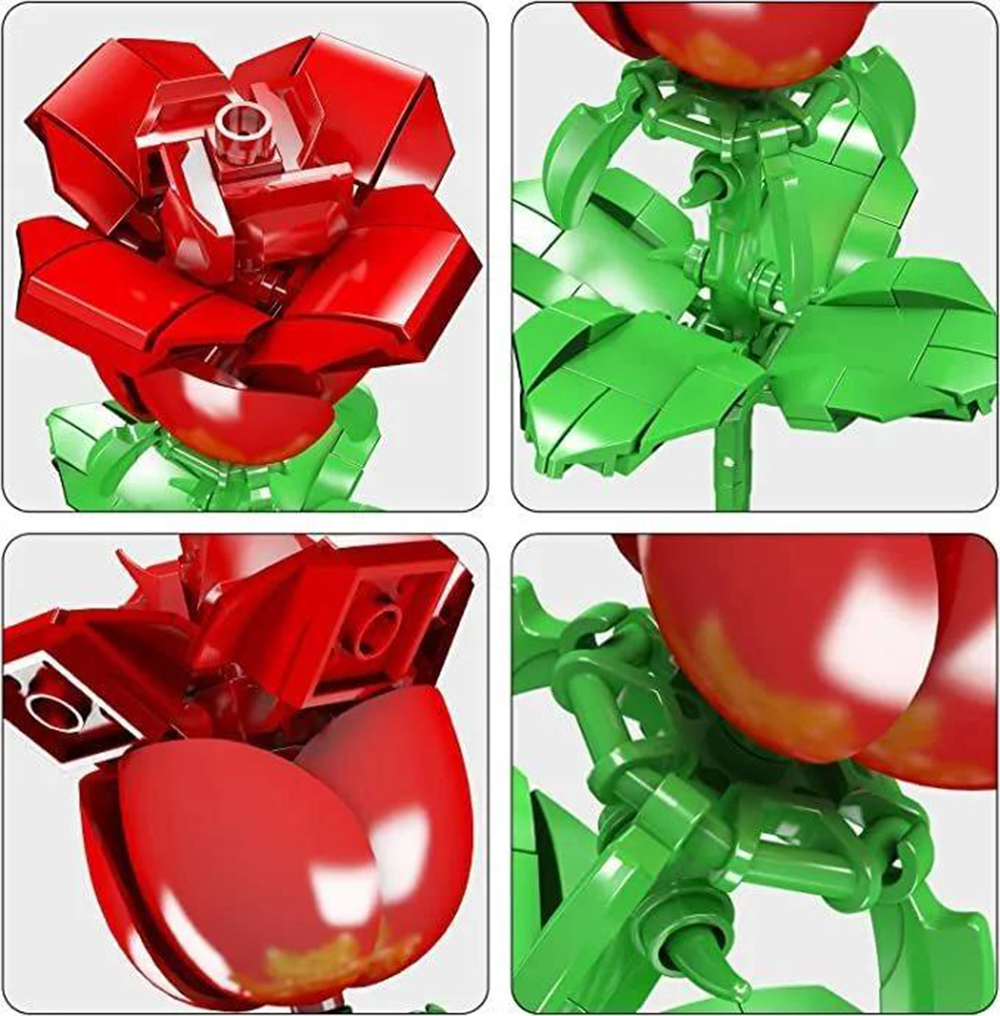 Конструктор Mould King Букет цветов Роза Рубин - фото 2