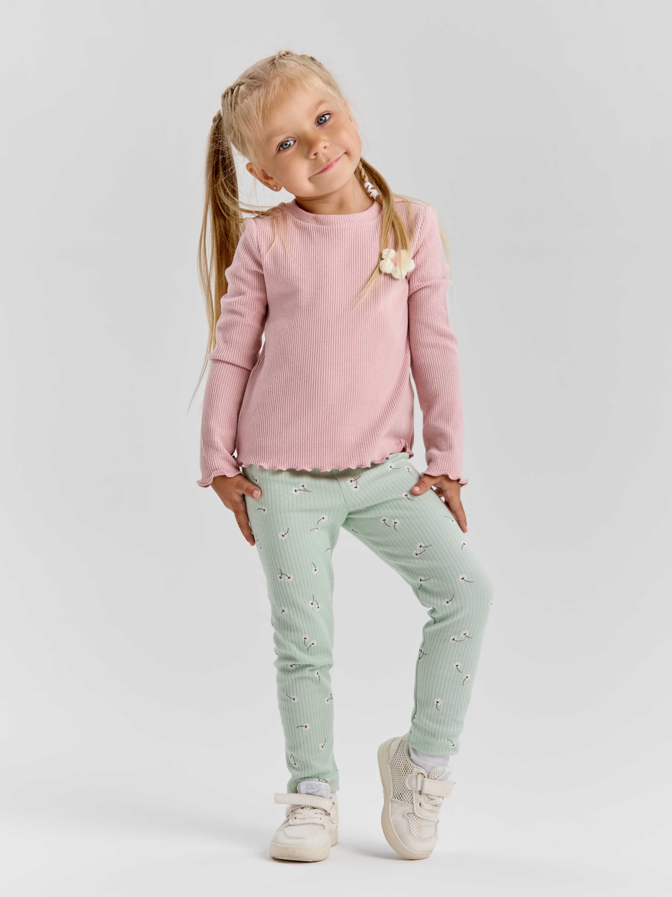 Леггинсы LEVA легинсы для девочки_кофе_нефрит - фото 1