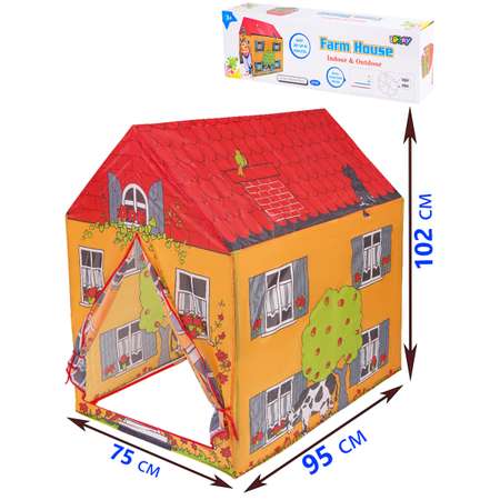 Палатка игровая Рыжий кот Домик в деревне / 95x75x102 см