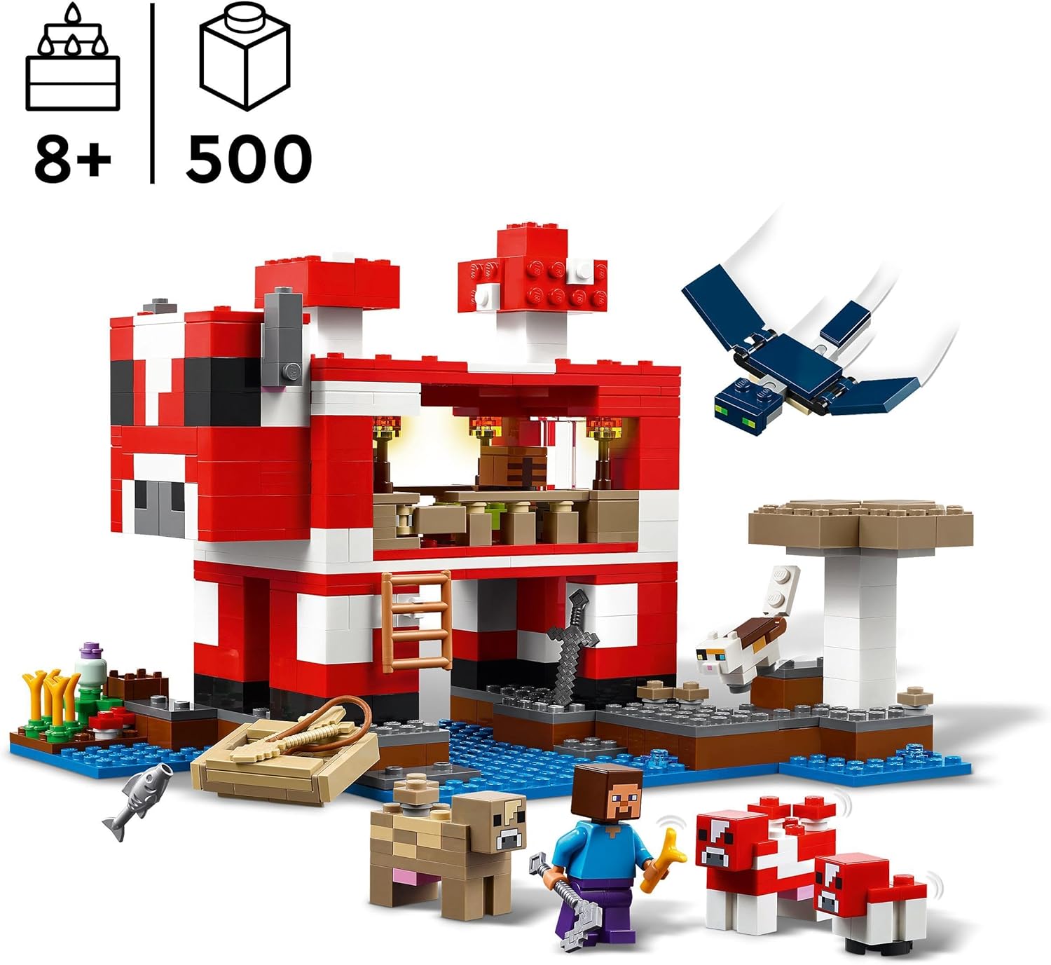 Конструктор LEGO Minecraft Грибной дом блочный - фото 5
