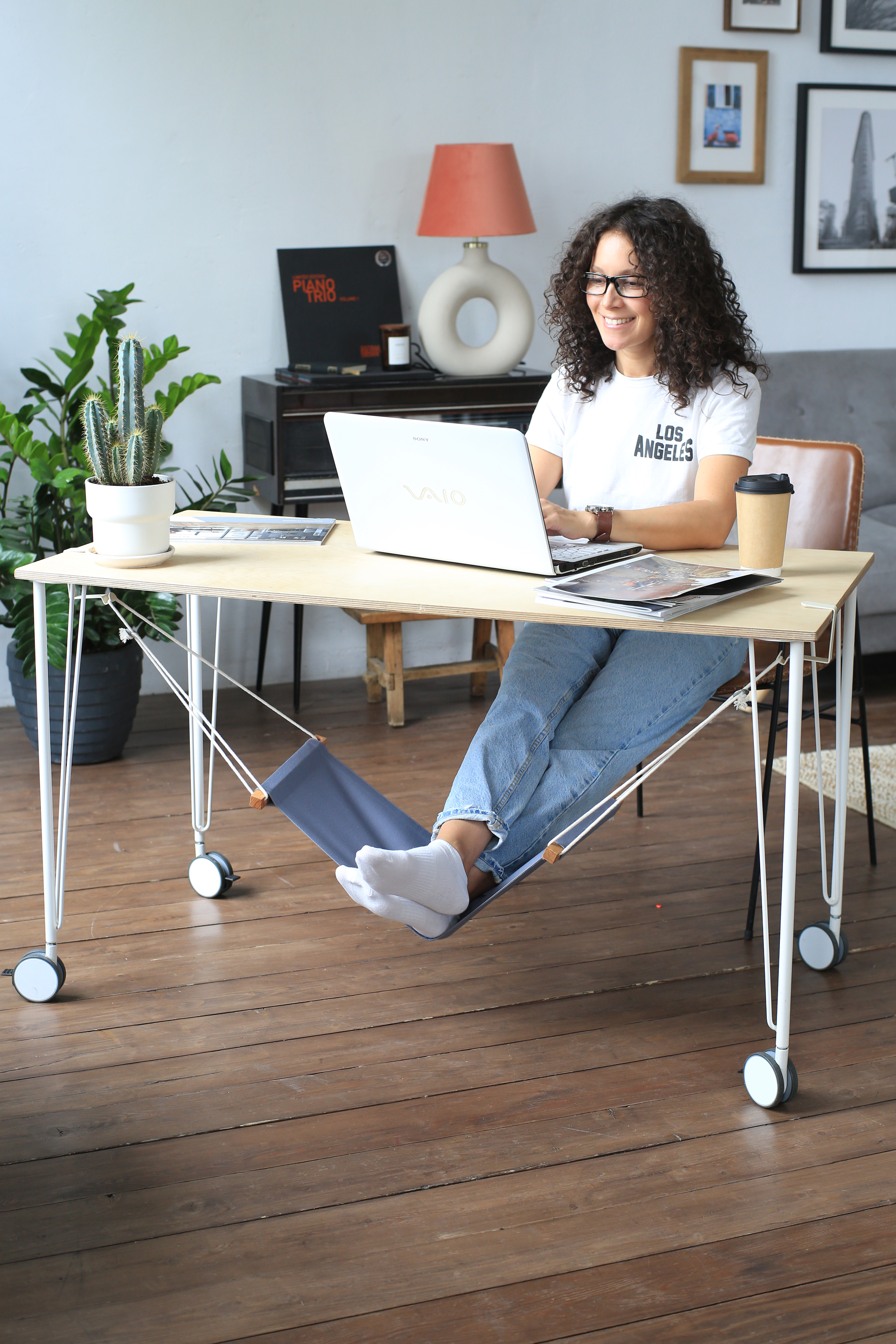 Гамак для ног под рабочий стол FooT gray - фото 1