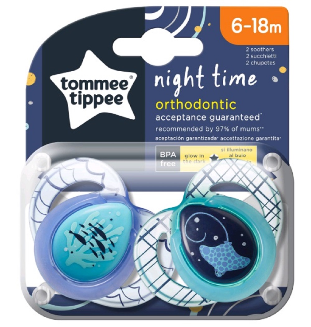 Пустышка Tommee tippee силикон от 6 мес. 2 шт. - фото 1