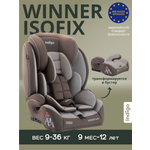 Автокресло Indigo Winner бежевый коричневый Isofix 1/2/3 (9-36 кг)