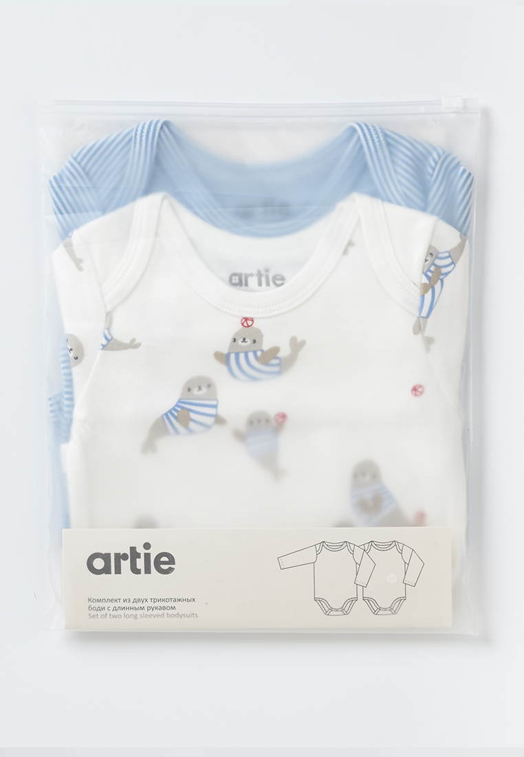 Боди 2 шт artie S25B19BD2-1484M/Белый-синий - фото 5