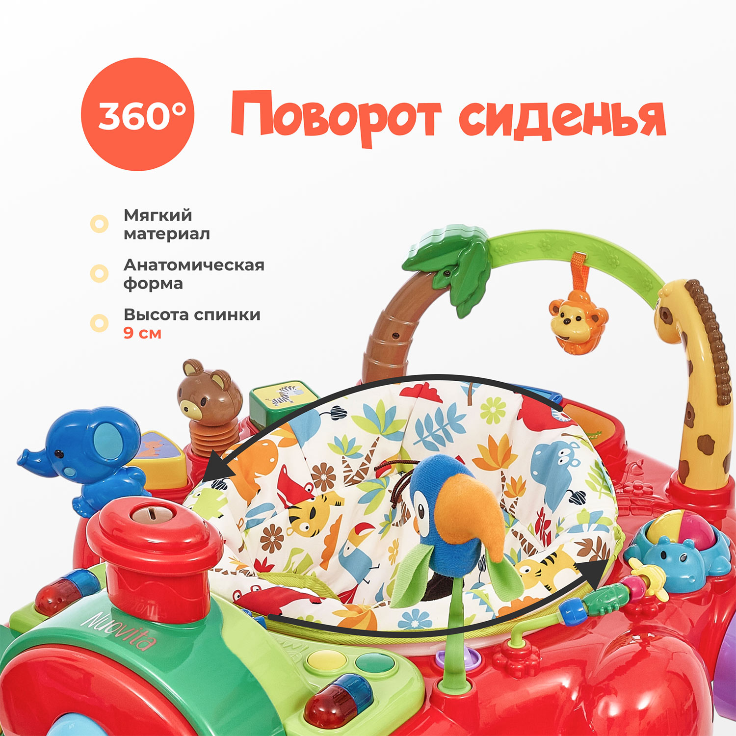 Ходунки Nuovita Treno красный - фото 5