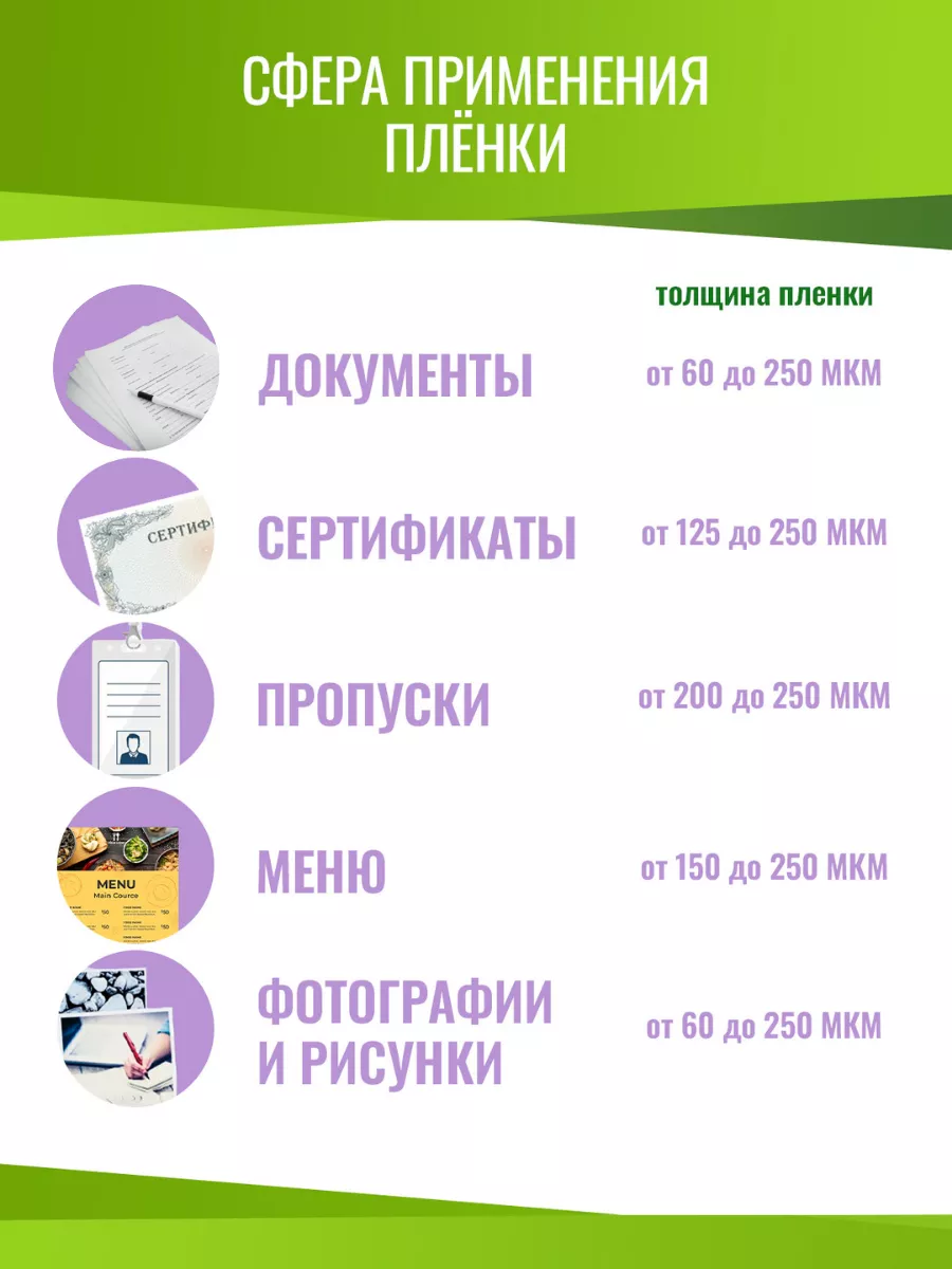 Пленки-заготовки для ламинирования А4, КОМПЛЕКТ 100 шт., 75 мкм, AXLER - фото 4