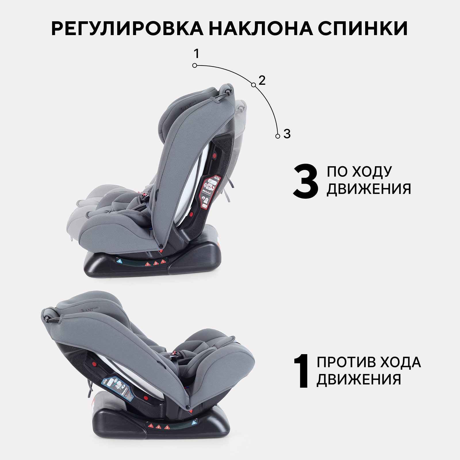 Автокресло Rant Basic Unity next 0+/1/2/3 (0-36 кг) серый - фото 6