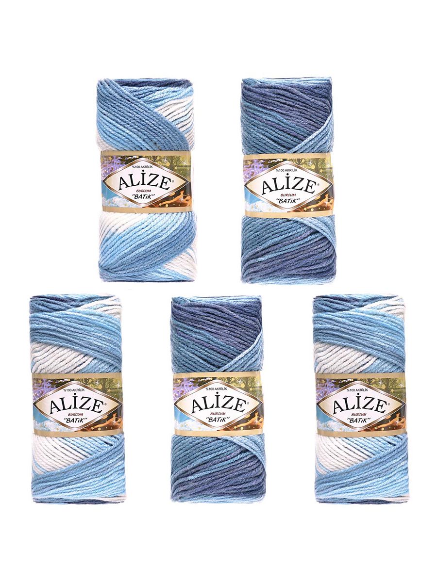 Пряжа Alize для вязания Burcum Batik 100 гр 210 м 5 мотков 1899 секционный - фото 7