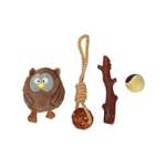 Набор игрушек для собак Barbaks Сова на ветке 4 предмета в коробке