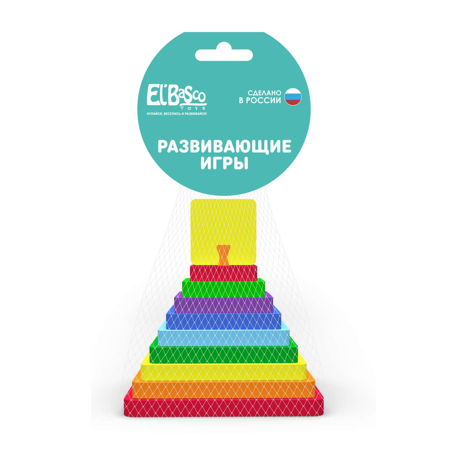 Игрушка ElBascoToys пирамидка квадрат - фото 2
