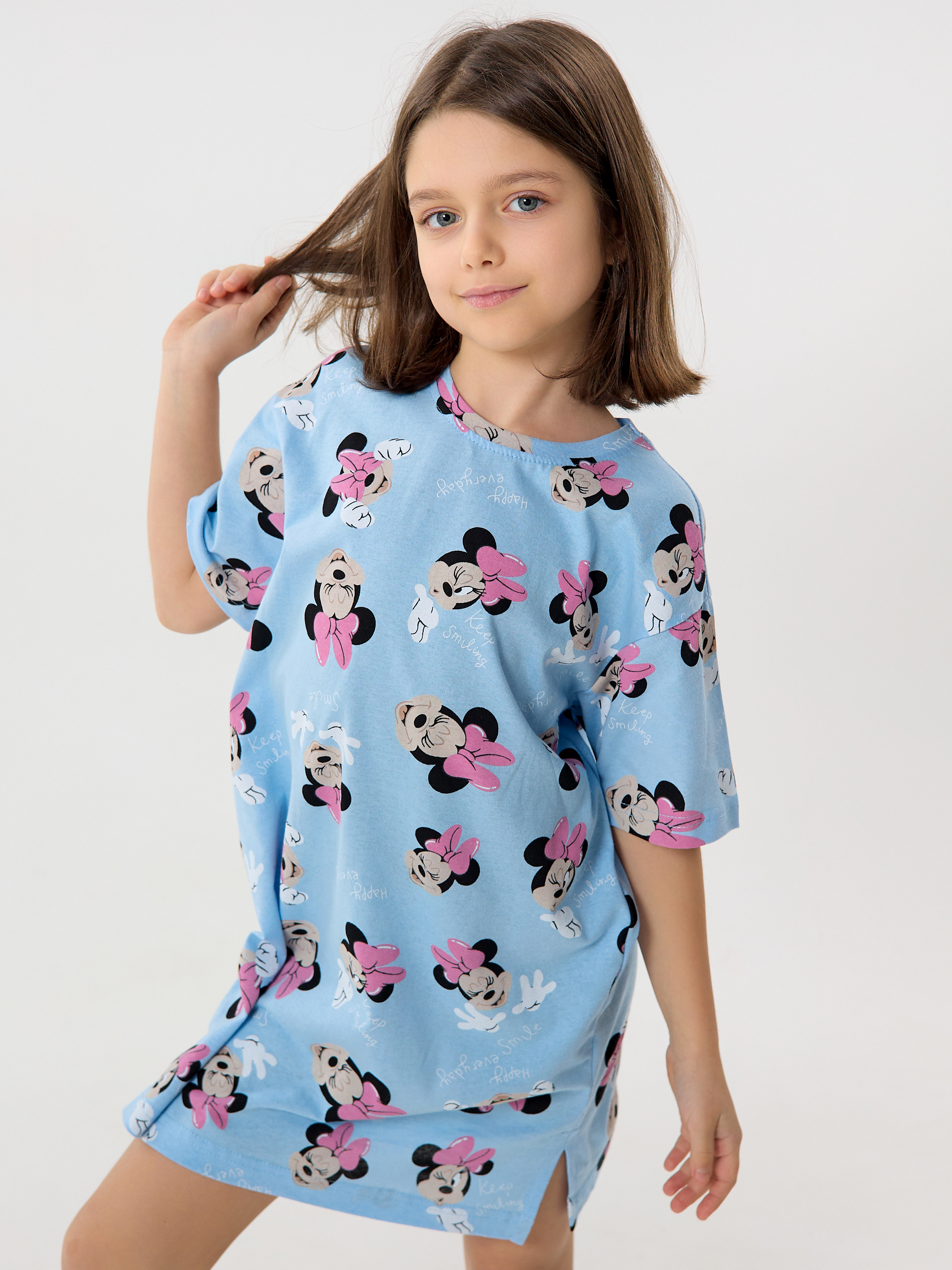 Cорочка ночная YAXX 003--Туника микки/голубой (К) - фото 5