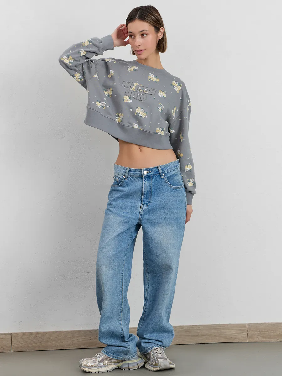 Свитшот Mark Formelle (Марк Формэль) 122966/цветы на сером - фото 10