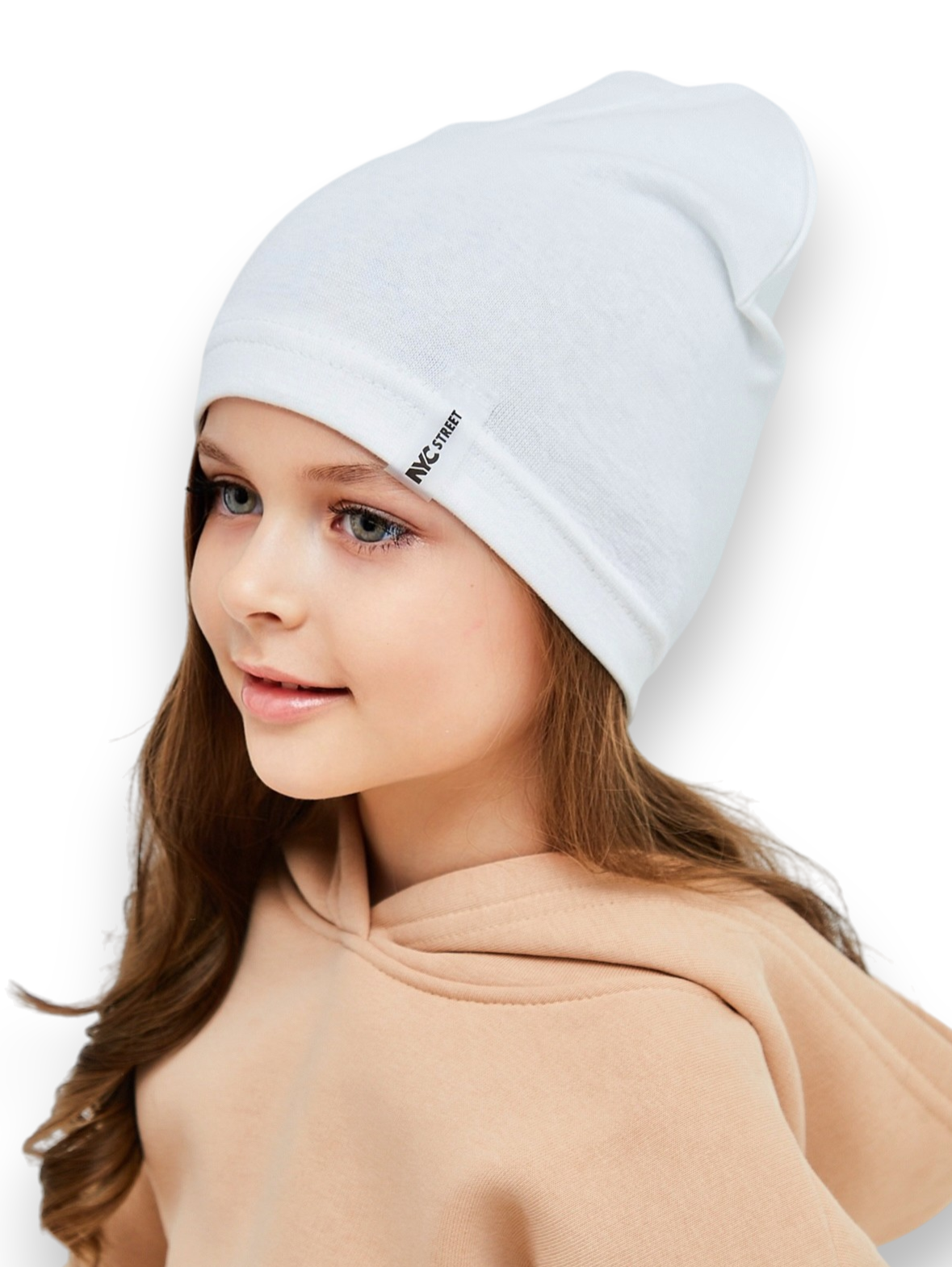 Шапка NYCkids NYC-H-027-plainG-white - фото 1